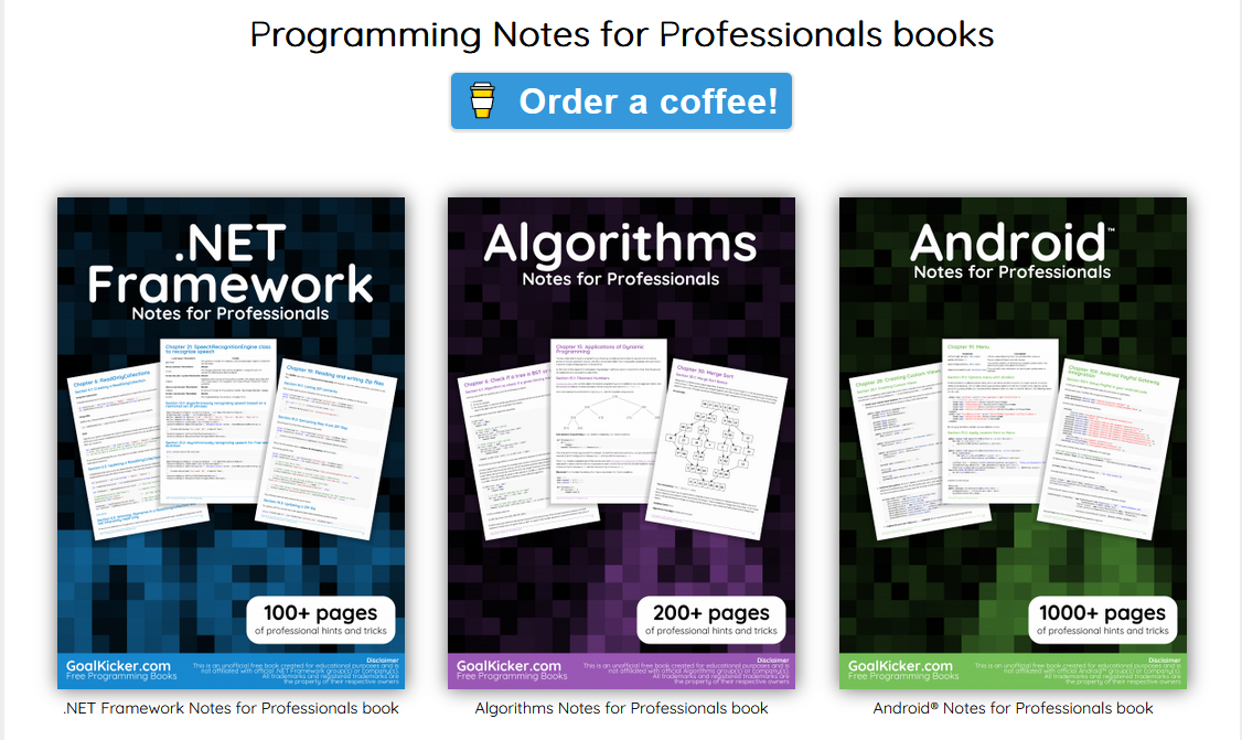 GoalKicker 整理的 Programming Notes 系列免费书籍