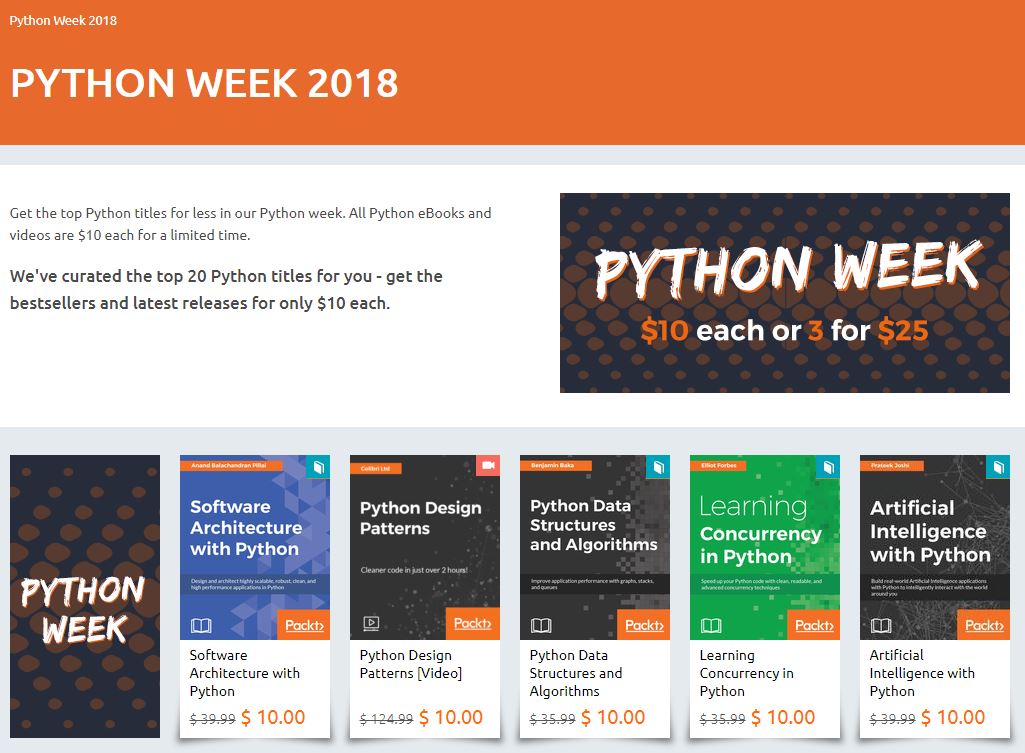 Packt 出版社活动 Python Week 2018
